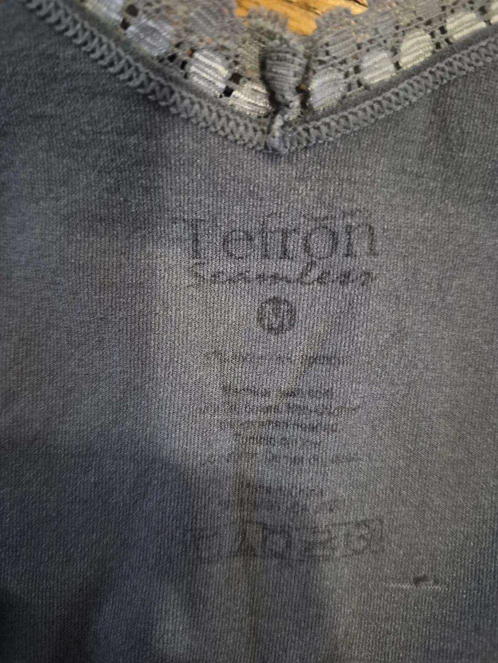 Lenox Slate Blue V-Neck Tank with Trim - Picture 4 of 4